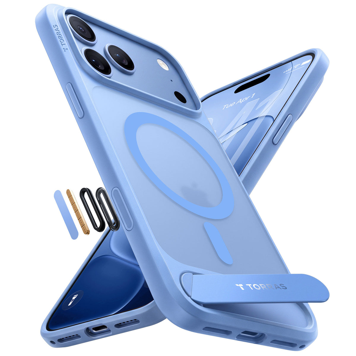 Torras iPhone 18 Pro Max Skal Ostand L1 Blå