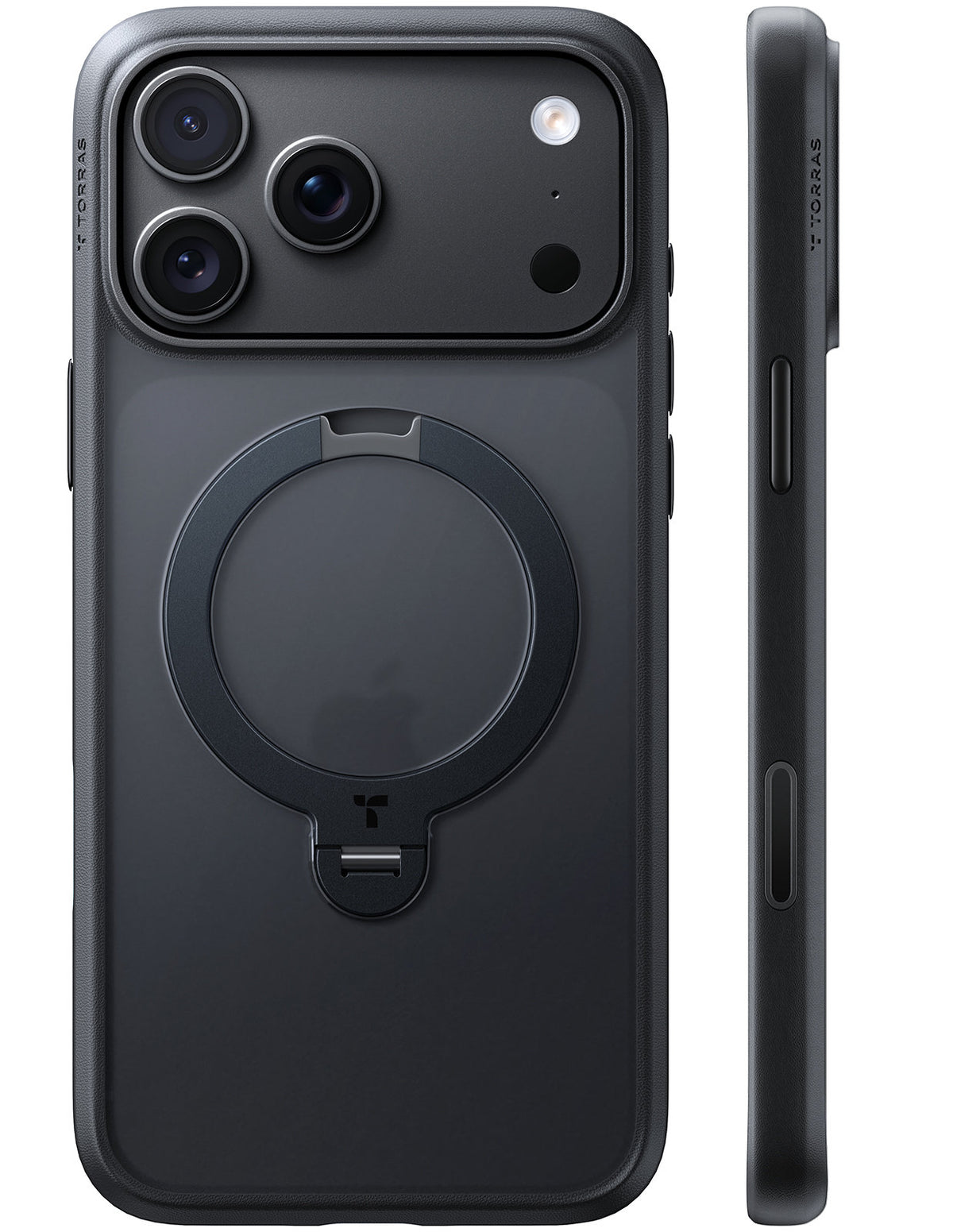 Torras iPhone 18 Pro Skal Ostand Q3 Spin Obsidian Black