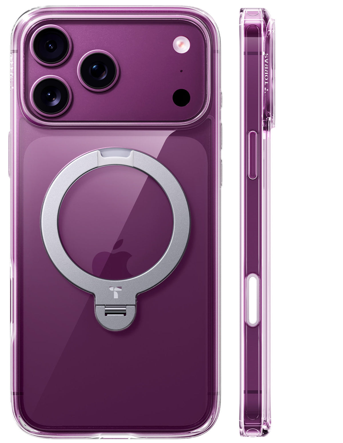 Torras iPhone 18 Pro Skal Ostand Q3 Spin Transparent