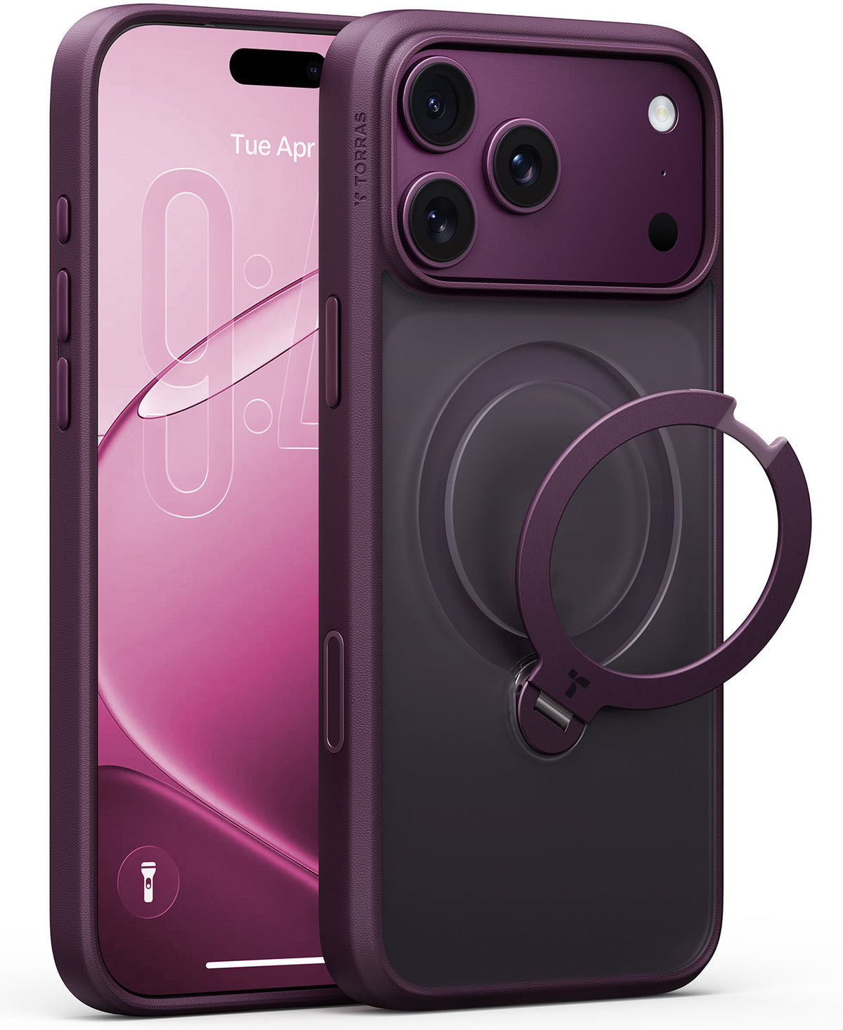 Torras iPhone 18 Pro Skal Ostand Q3 Spin Dusk Purple
