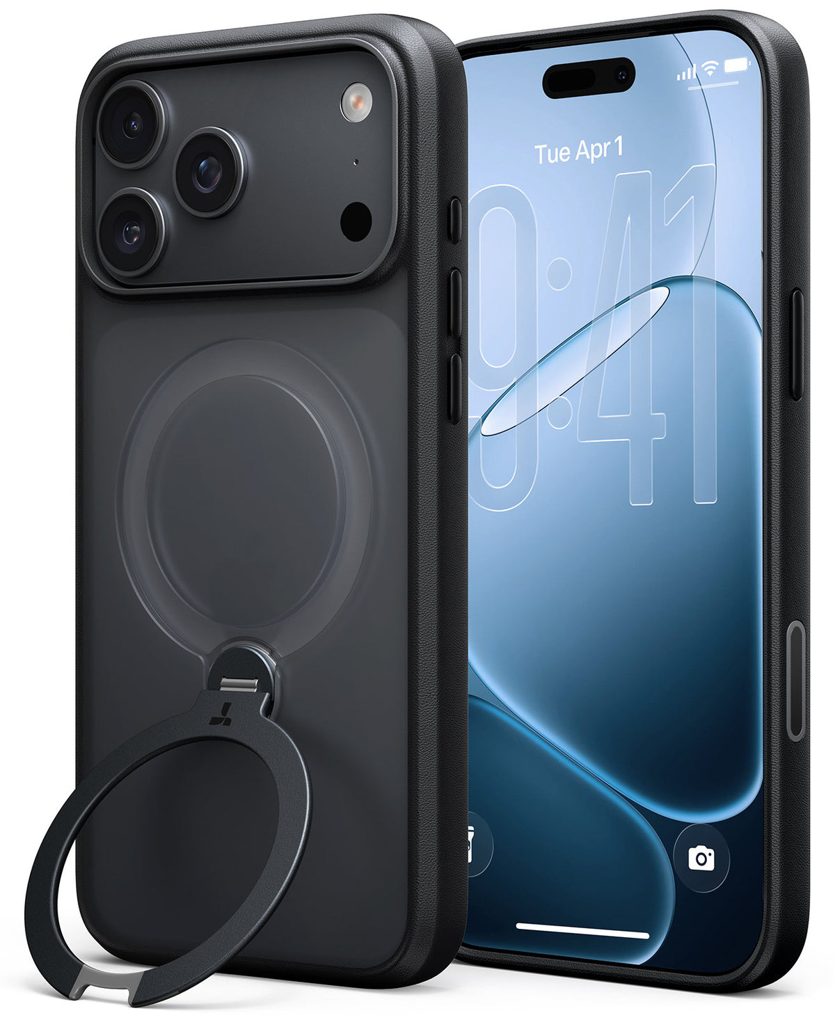Torras iPhone 18 Pro Max Skal Ostand Q3 Spin Obsidian Black