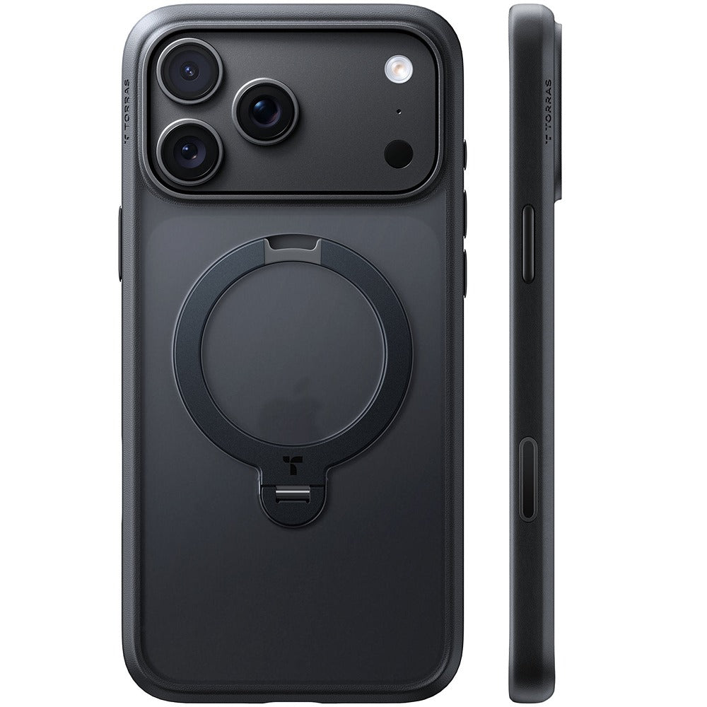 Torras iPhone 18 Pro Max Skal Ostand Q3 Spin Obsidian Black