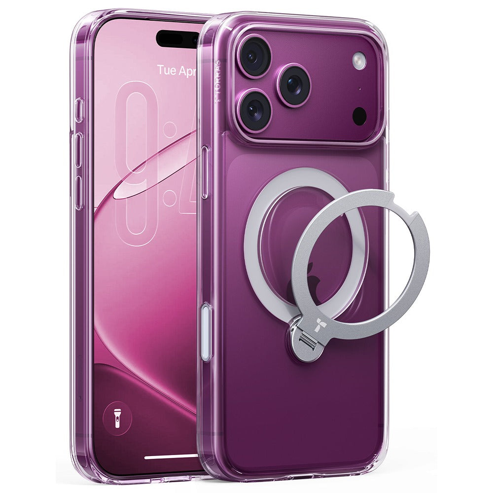 Torras iPhone 18 Pro Max Skal Ostand Q3 Spin Transparent