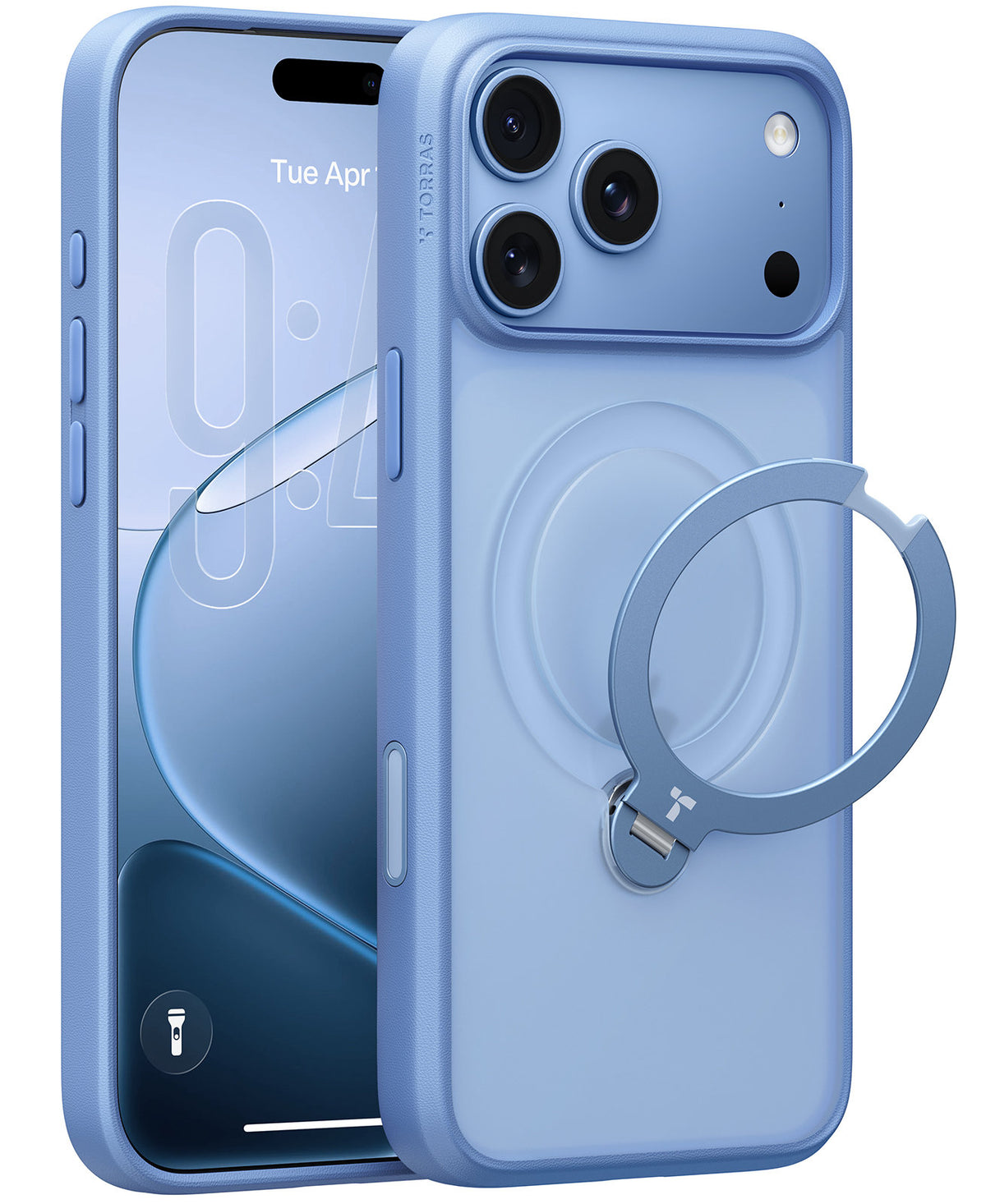Torras iPhone 18 Pro Max Skal Ostand Q3 Spin Horizon Blue