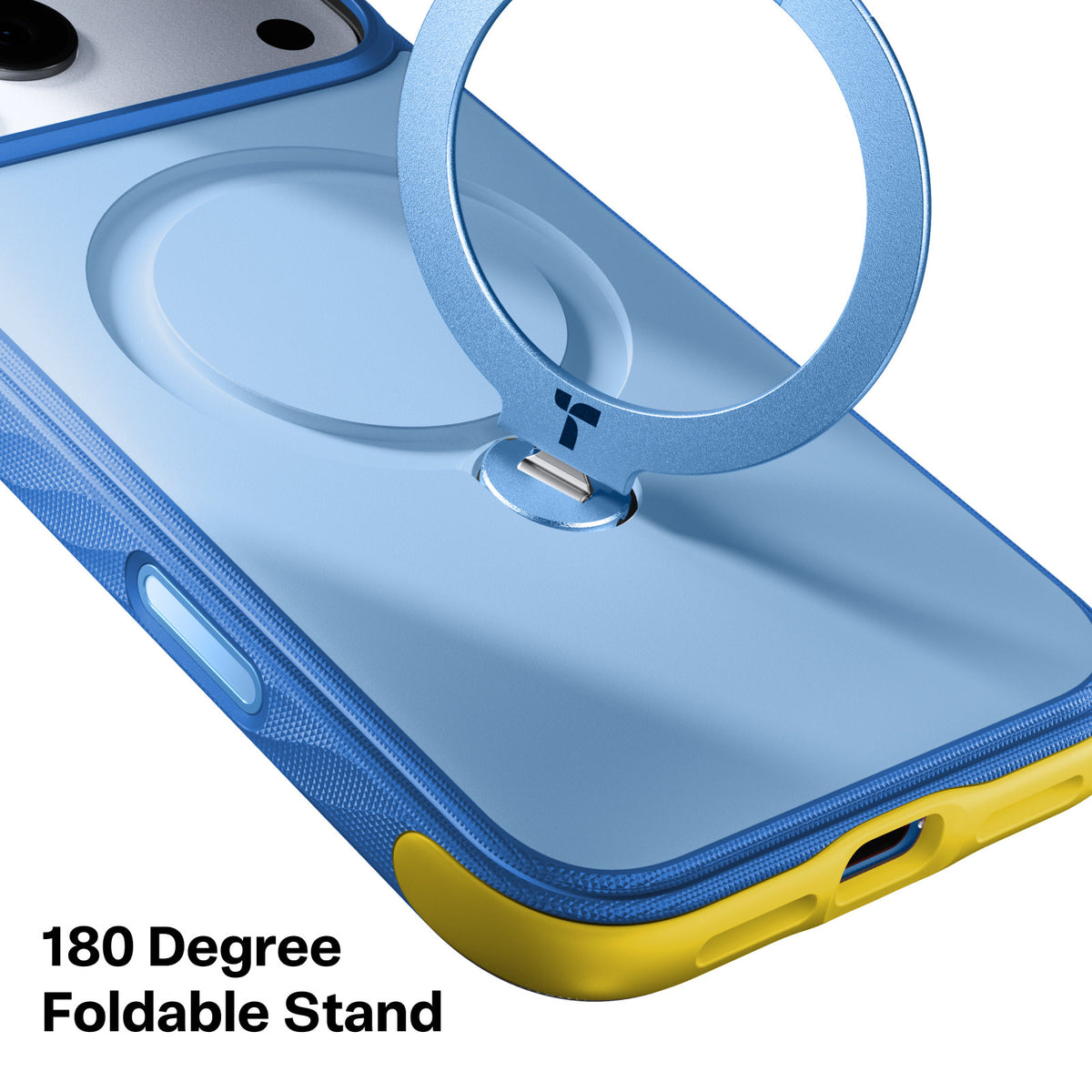 Torras iPhone 18 Pro Skal Ostand Q3 Rugged Island Blue