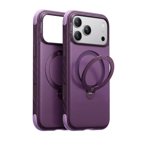 Torras iPhone 18 Pro Skal Ostand Q3 Rugged Plum Purple