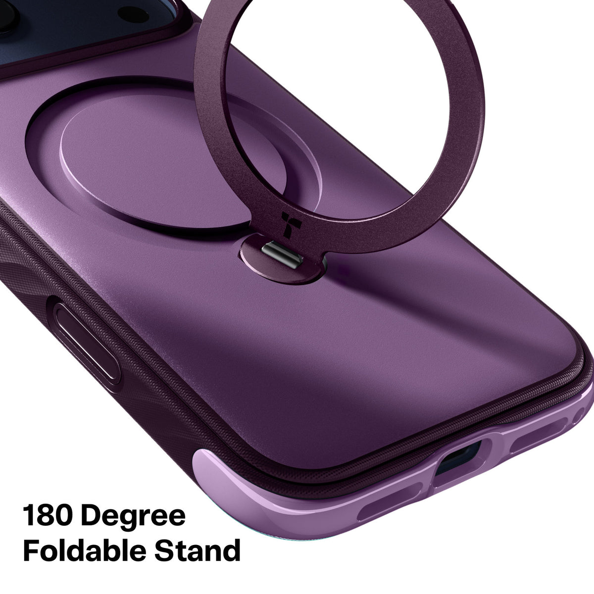 Torras iPhone 18 Pro Skal Ostand Q3 Rugged Plum Purple