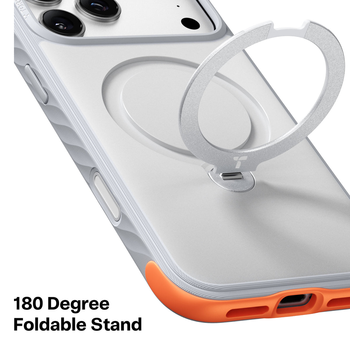 Torras iPhone 18 Pro Max Skal Ostand Q3 Rugged Sunrise White