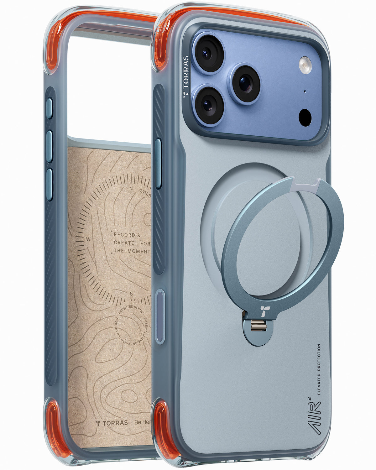 Torras iPhone 18 Pro Skal Ostand Q3 Air Pro Polar Slate