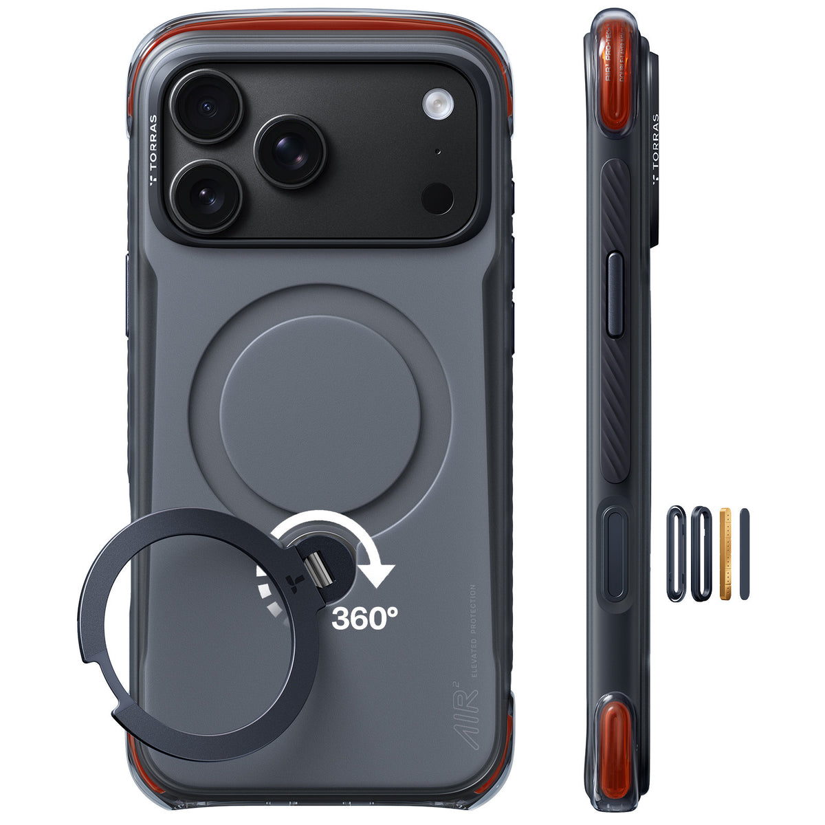 Torras iPhone 18 Pro Skal Ostand Q3 Air Pro Obsidian Core