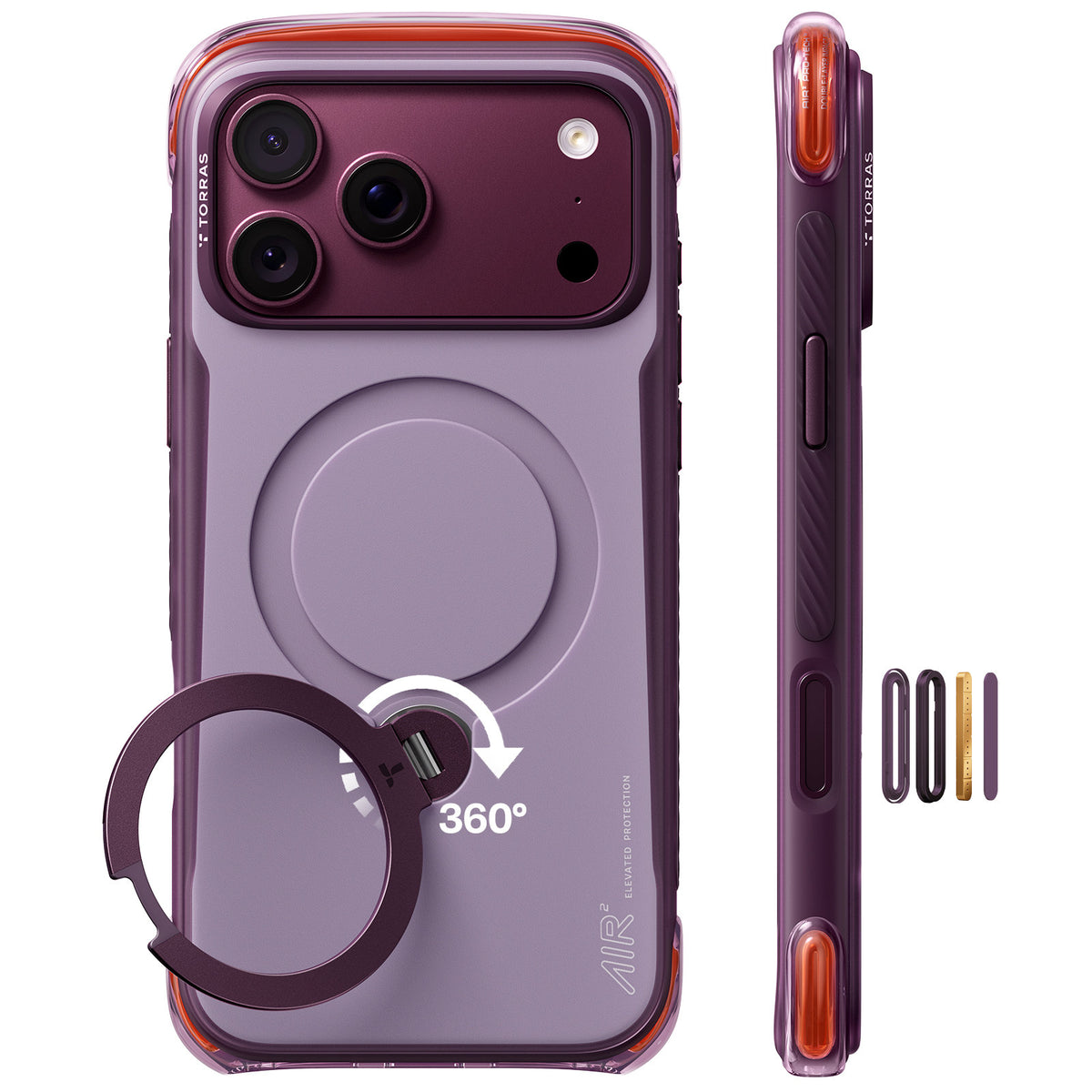 Torras iPhone 18 Pro Max Skal Ostand Q3 Air Pro Violet Summit