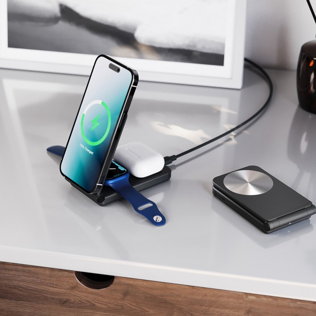 Alogic Trådlös Laddare Yoga 3-in-1 Svart