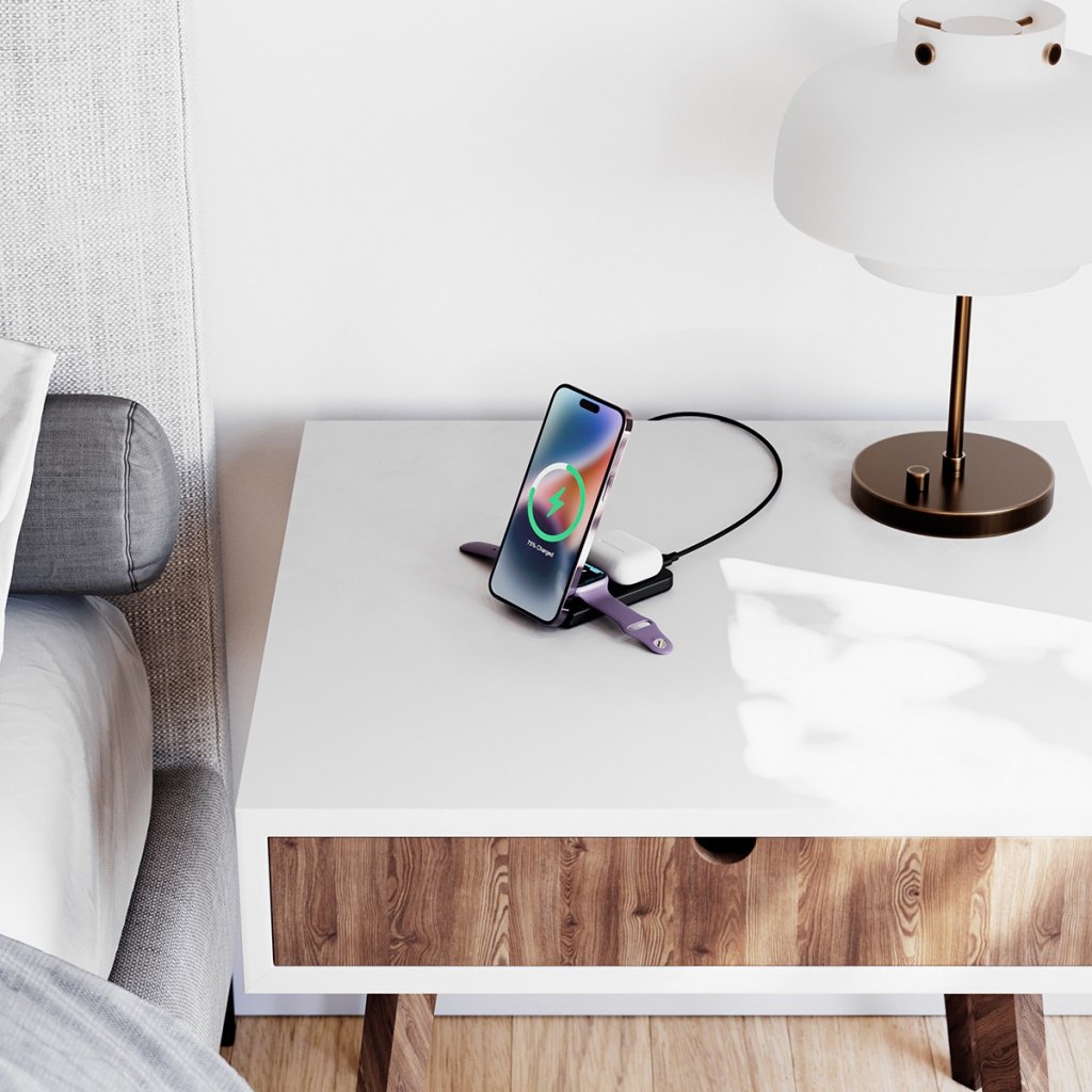 Alogic Trådlös Laddare Yoga 3-in-1 Svart