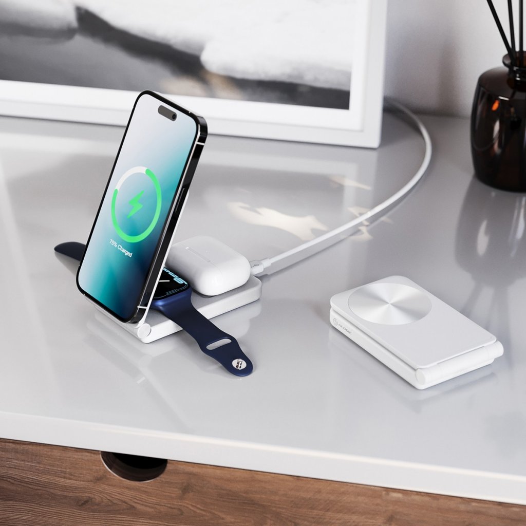 Alogic Trådlös Laddare Yoga 3-in-1 Vit