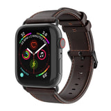 Dux Ducis Apple Watch 44/45/46mm/Ultra 49mm Armband Äkta Läder Mörkbrun