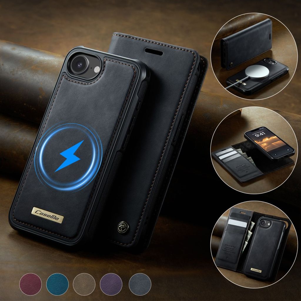 CaseMe iPhone 16e/iPhone 17e Fodral C49 Series Svart