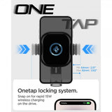 Spigen Bilhållare OneTap Pro Air Vent Mount Charger 15W Svart