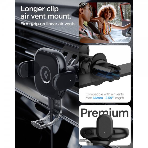 Spigen Bilhållare OneTap Pro Air Vent Mount Charger 15W Svart