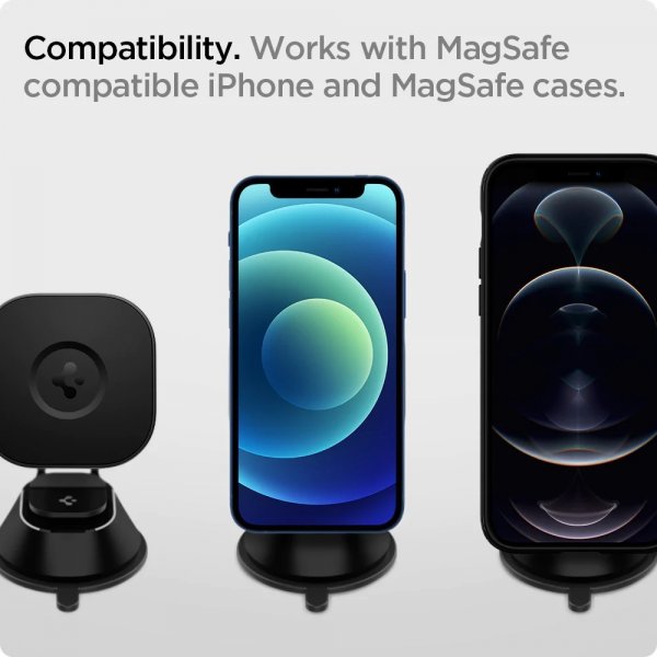 Spigen Bilhållare OneTap Magnetic Car Mount Dashboard Wireless Charging Svart