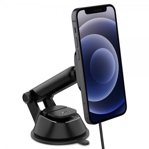 Spigen Bilhållare OneTap Magnetic Car Mount Dashboard Wireless Charging Svart