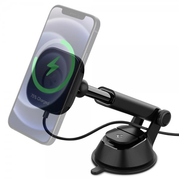 Spigen Bilhållare OneTap Magnetic Car Mount Dashboard Wireless Charging Svart
