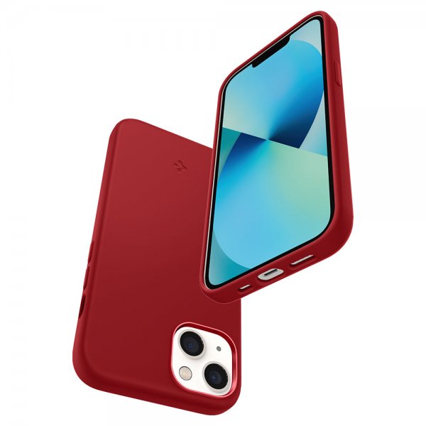 Spigen iPhone 13 Skal Silicone Fit Röd