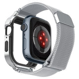 Spigen Apple Watch 45mm Skal med Armband Metal Fit Pro Silver
