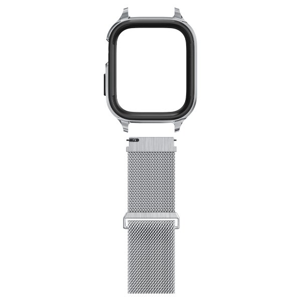 Spigen Apple Watch 45mm Skal med Armband Metal Fit Pro Silver