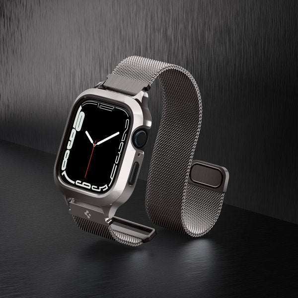 Spigen Apple Watch 45mm Skal med Armband Metal Fit Pro Graphite