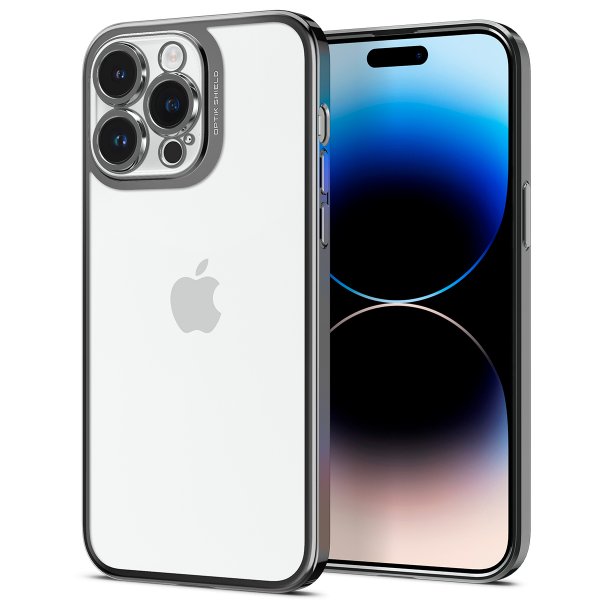Spigen iPhone 14 Pro Max Skal Optik Crystal Chrome Gray