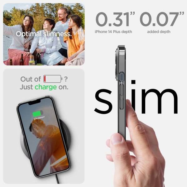 Spigen iPhone 14 Plus Skal Optik Crystal Chrome Gray