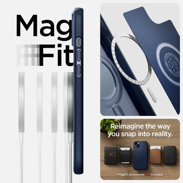 Spigen iPhone 14 Plus Skal Mag Armor MagFit Navy Blue