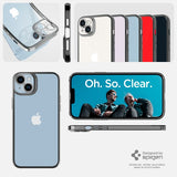 Spigen iPhone 14 Skal Optik Crystal Chrome Gray