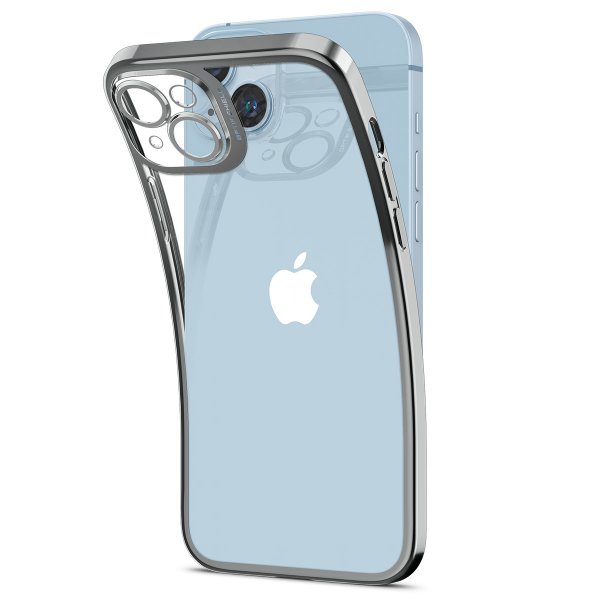 Spigen iPhone 14 Skal Optik Crystal Chrome Gray