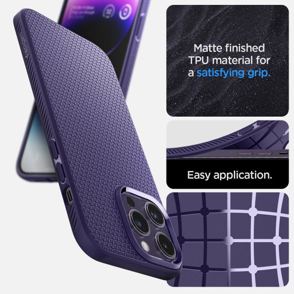 Spigen iPhone 14 Pro Max Skal Liquid Air Deep Purple