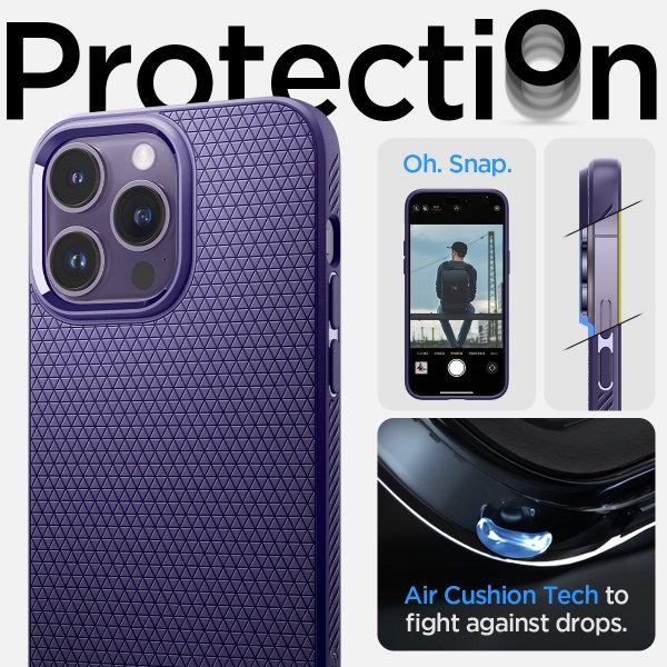 Spigen iPhone 14 Pro Max Skal Liquid Air Deep Purple
