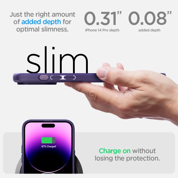 Spigen iPhone 14 Pro Skal Mag Armor MagFit Deep Purple