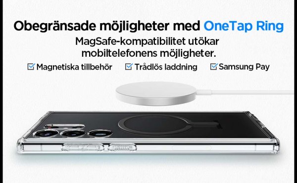 Spigen Samsung Galaxy S23 Ultra Skal Ultra Hybrid OneTap Ring MagSafe Svart