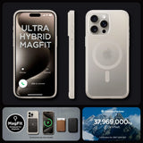 Spigen iPhone 15 Pro Skal Ultra Hybrid MagFit Frost Natural Titanium