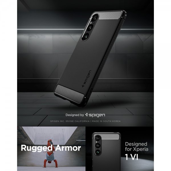 Spigen Sony Xperia 1 VI Skal Rugged Armor Matte Black