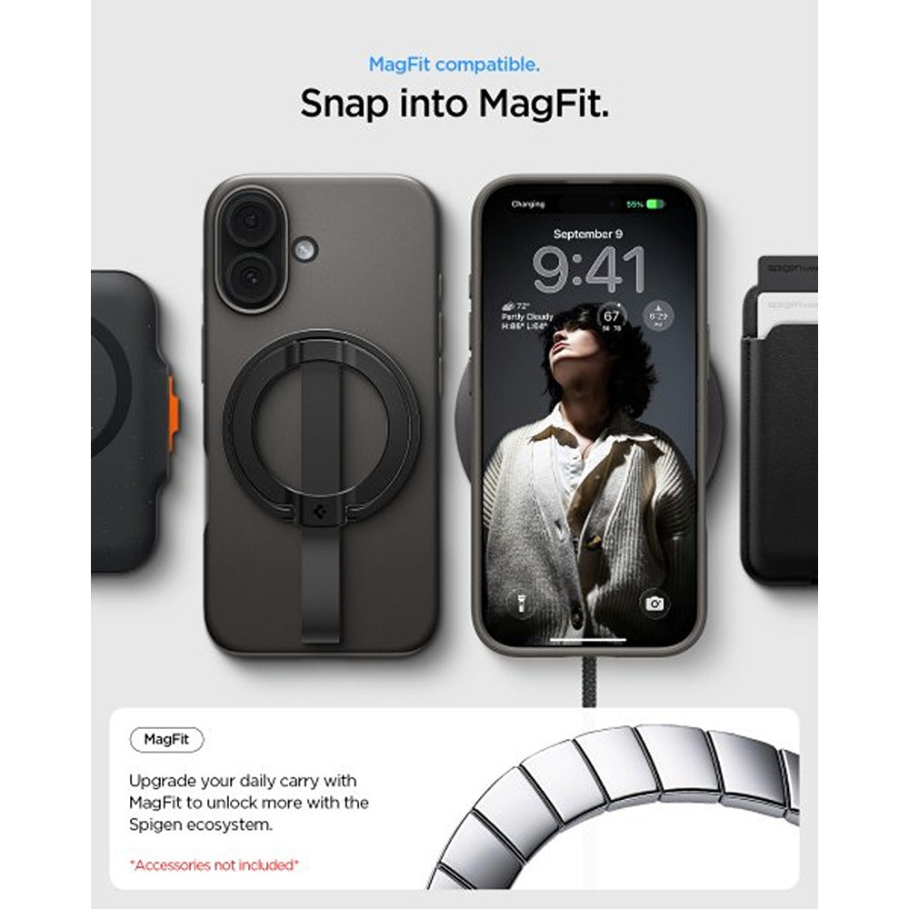 Spigen iPhone 17 Skal Thin Fit MagFit Gunmetal