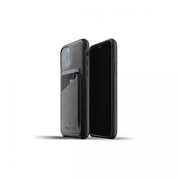 Mujjo iPhone 11 Pro Skal Full Leather Wallet Case Svart
