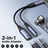 Joyroom Adapter 2-in-1 Audio Adapter USB-C to 3.5mm+USB-C