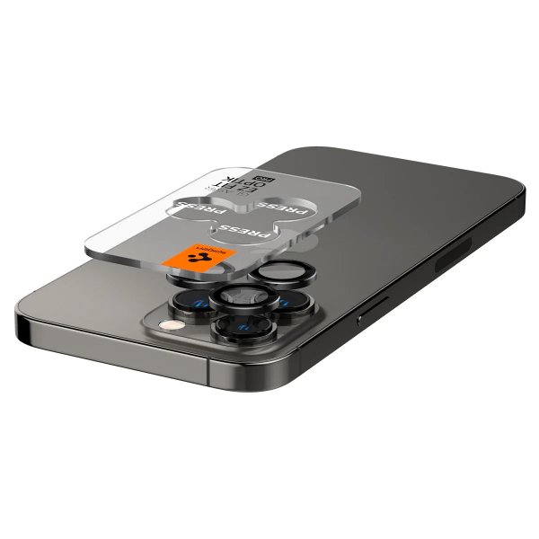 Spigen iPhone 14/15/16/17 Pro & Pro Max Kameraskydd GLAS.tR EZ Fit Optik Pro 2-pack Svart