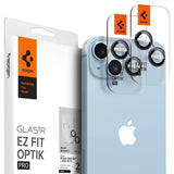 Spigen iPhone 14/15/iPhone 14/15 Plus Kameraskydd GLAS.tR EZ Fit Optik Pro 2-pack Svart