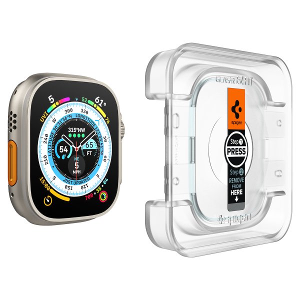 Spigen Apple Watch Ultra Skärmskydd GLAS.tR EZ Fit 2-pack