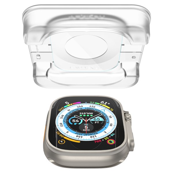 Spigen Apple Watch Ultra Skärmskydd GLAS.tR EZ Fit 2-pack