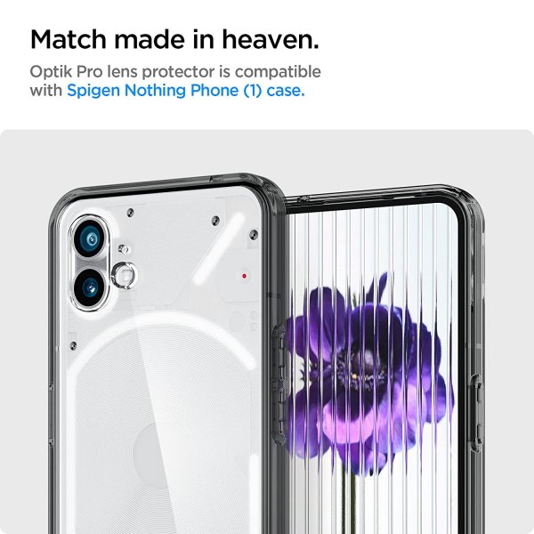 Spigen Nothing Phone (1) Kameraskydd GLAS.tR EZ Fit Optik Pro 2-pack Silver