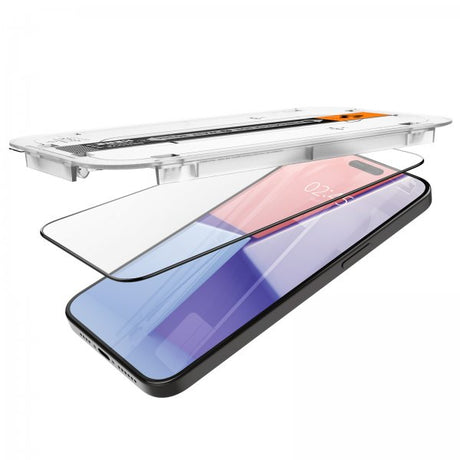 Spigen iPhone 15 Pro Max Skärmskydd GLAS.tR EZ Fit FC Svart 2-pack