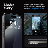 Spigen iPhone 15 Pro Max Skärmskydd GLAS.tR EZ Fit FC Svart 2-pack